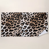 Bruine crème luipaard strandlaken (Voorkant)