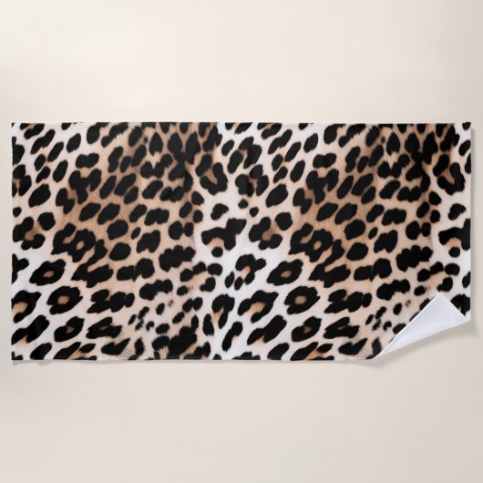 Bruine crème luipaard strandlaken (Voorkant)