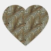 Bruine crème pijlen hart sticker (Voorkant)