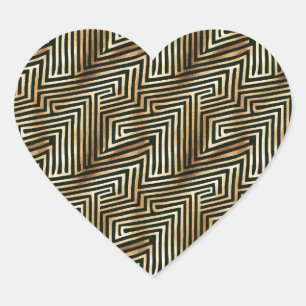 Bruine crème pijlen hart sticker