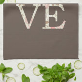 Bruine Crème Roze Liefde Vlinder Bloemen Theedoek (Gevouwen)