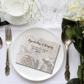  bruine crème Rozen bloemfoto website All In One Uitnodiging