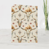 Bruine Crème Stammen Inheemse Veren Verjaardag Kaart (Achterkant)
