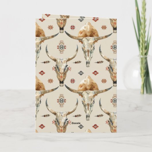 Bruine Crème Stammen Inheemse Veren Verjaardag Kaart (Achterkant)