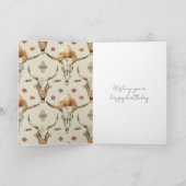 Bruine Crème Stammen Inheemse Veren Verjaardag Kaart (Binnen)