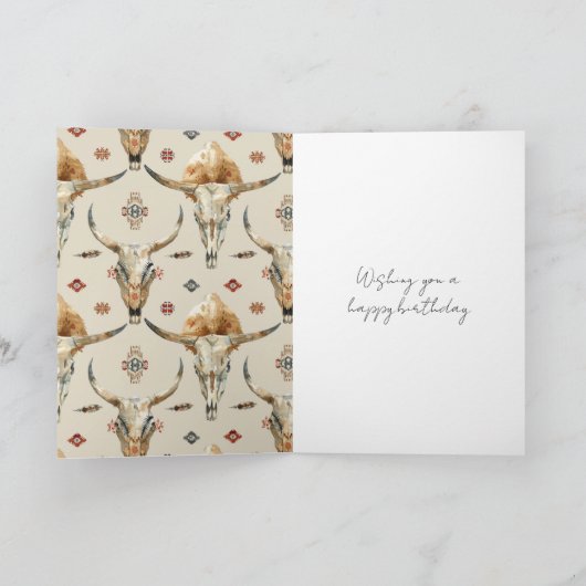 Bruine Crème Stammen Inheemse Veren Verjaardag Kaart (Binnen)