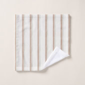 Bruine Crème Strepen Bad Handdoek (Wasdoekje)