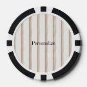 Bruine Crème Strepen Poker Chips (Voorkant)