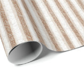 Bruine Crème Strepen Verjaardag Cadeaupapier (Rol Hoek)