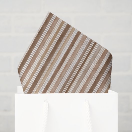 Bruine Crème Strepen Verjaardag Tissuepapier (Cadeauzakje)
