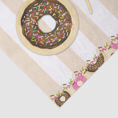 Bruine Crème Strooi Donuts EEN 1e Verjaardagsfeest Tissuepapier (Detail)