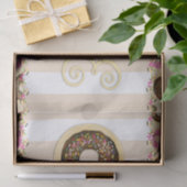 Bruine Crème Strooi Donuts EEN 1e Verjaardagsfeest Tissuepapier (Geschenk)