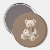 Bruine Crème Teddybeer Boek Magneet (Voorkant / Achterkant)