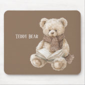 Bruine Crème Teddybeer Boek Muismat (Voorkant)