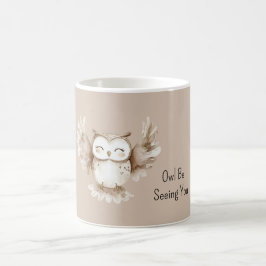 Bruine Crème Uil Ziet Je Koffiemok
