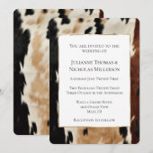 Bruine Crème Western Koeienhuid bruiloft Kaart (Voorkant / Achterkant)