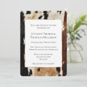 Bruine Crème Western Koeienhuid bruiloft Kaart (Staand voorkant)