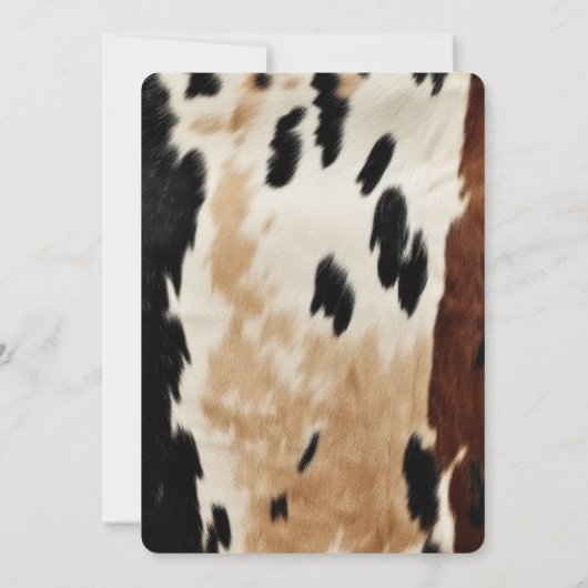 Bruine Crème Western Koeienhuid bruiloft Kaart (Achterkant)