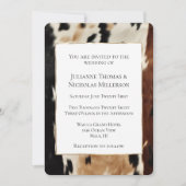 Bruine Crème Western Koeienhuid bruiloft Kaart (Voorkant)