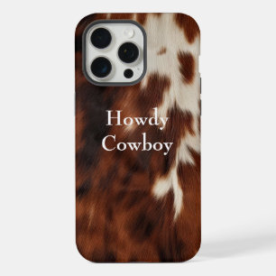 Bruine Crème Western Koeienhuid iPhone 15 Pro Max Case