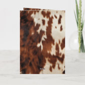 Bruine Crème Western Koeienhuid Kerst Kaart (Achterkant)