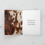 Bruine Crème Western Koeienhuid Kerstmis Kaart (Binnen)