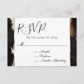 Bruine Crème Western Koeienhuid Wedding RSVP Informatiekaartje (Voorkant)