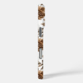 Bruine Crème Witte Bloemen Kerstmis Case-Mate iPhone Case (Achterkant / Rechts)