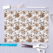 Bruine Crème Witte Bloemen Verjaardag Tissuepapier (Craft)