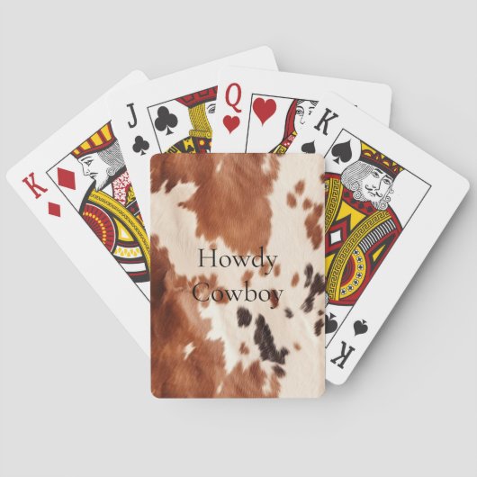 Bruine Crème Zuidwest Koehuid Kerst Pokerkaarten (Achterkant)