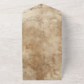 Bruine Crème Zuidwest Koeienhuid Bruiloft All In One Uitnodiging (Buitenkant)