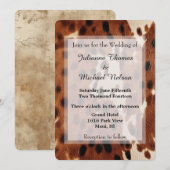 Bruine Crème Zuidwest Koeienhuid Bruiloft Kaart (Voorkant / Achterkant)