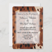 Bruine Crème Zuidwest Koeienhuid Bruiloft Kaart (Voorkant)