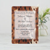 Bruine Crème Zuidwest Koeienhuid Bruiloft Kaart (Staand voorkant)