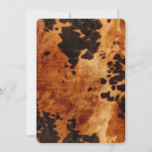 Bruine Crème Zuidwest Koeienhuid Bruiloft Kaart (Achterkant)