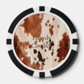 Bruine Crème Zuidwest Koeienhuid Kerst Poker Chips (Voorkant)