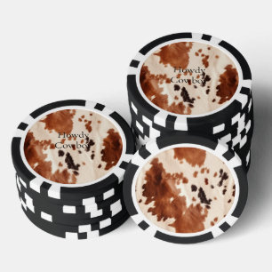 Bruine Crème Zuidwest Koeienhuid Kerst Poker Chips