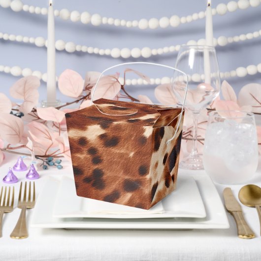 Bruine Crème Zwart Koeienhuid Wedding Bedankdoosjes (Huwelijk)