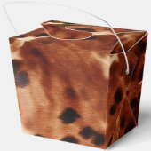 Bruine Crème Zwart Koeienhuid Wedding Bedankdoosjes (Achterkant)