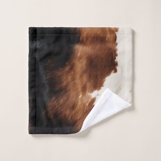 Bruine crème zwart zuidwesten Koeienhuid Bad Handdoek (Wasdoekje)