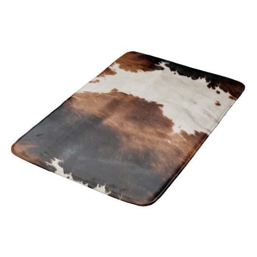 Bruine crème zwart zuidwesten Koeienhuid Badmat (Gekanteld)