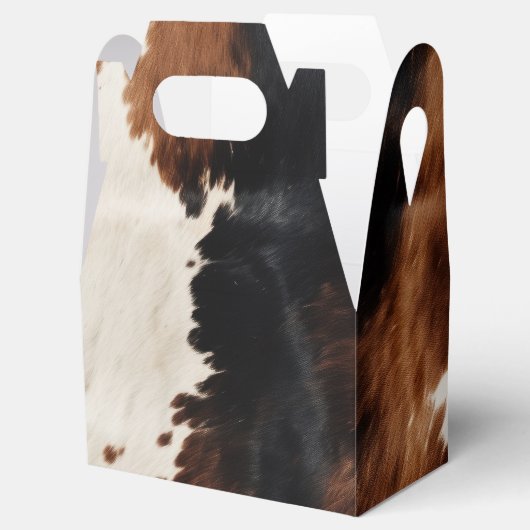 Bruine crème zwart zuidwesten Koeienhuid Bedankdoosjes (Geopend)