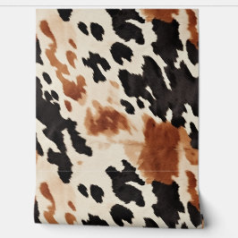 Bruine crème zwart zuidwesten Koeienhuid Behang