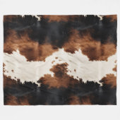 Bruine crème zwart zuidwesten Koeienhuid Fleece Deken (Voorkant (Horizontaal))