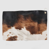 Bruine crème zwart zuidwesten Koeienhuid Golfhanddoek (Horizontaal)