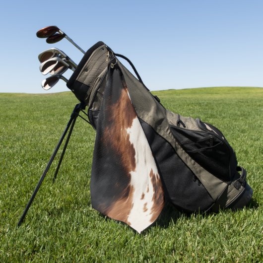 Bruine crème zwart zuidwesten Koeienhuid Golfhanddoek (Groen)