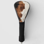 Bruine crème zwart zuidwesten Koeienhuid Golfheadcover (Voorkant)