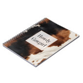 Bruine crème zwart zuidwesten Koeienhuid Notitieboek (Linkerzijde)