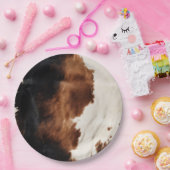 Bruine crème zwart zuidwesten Koeienhuid Papieren Bordje (Feest)