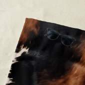 Bruine crème zwart zuidwesten Koeienhuid Strandlaken (In situ)